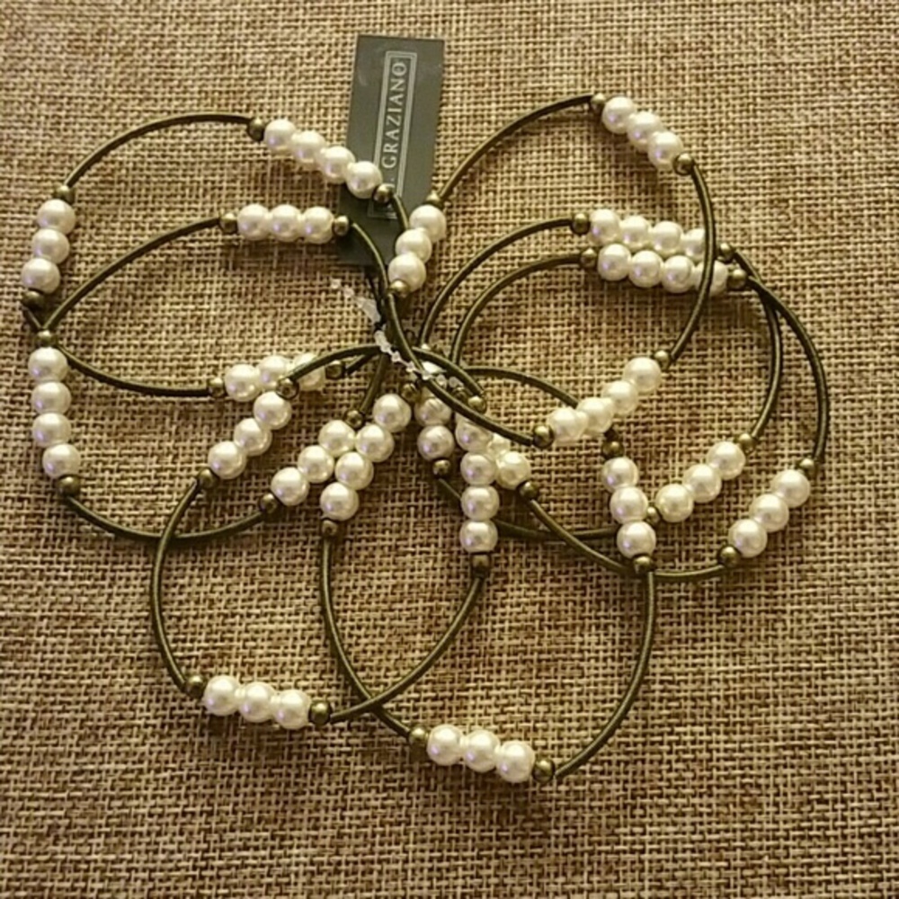 NWT RJ Graziano Bronze 7 Bracelet Set Stretch